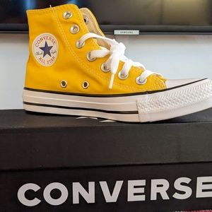 Yellow high top Converse